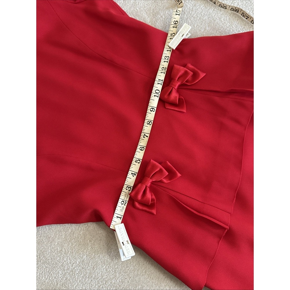 Vintage Talbots Albert Nipon Dress Womens 6 Red Nylon Acetate Made in USA - Picture 14 of 15